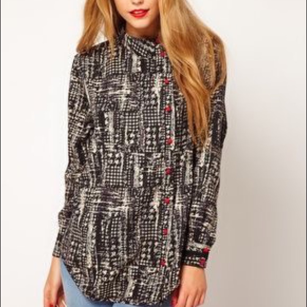ASOS Shirt With Split Back And Check Print